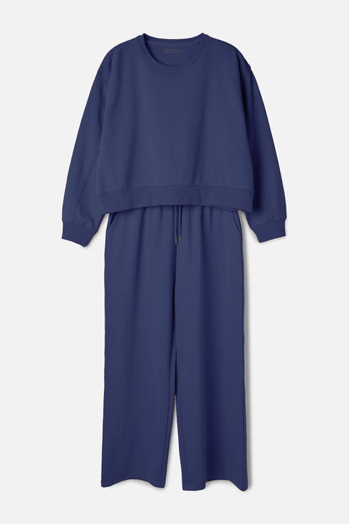The Blue Cropped Sweats Set